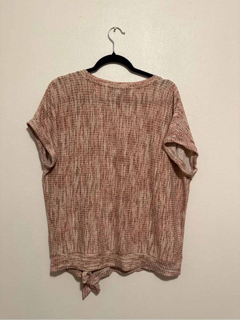 Simply Vera Vera Wang Short Sleeve Knit Top in Blush-Tan Heather